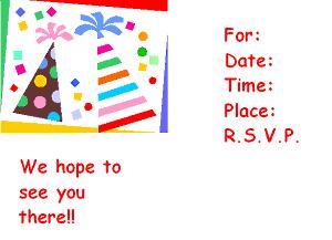 party hat invitation